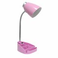 Creekwood Home 18.5-in. Flexible Gooseneck Organizer Desk Lamp with Phone/iPad/Tablet Stand, Pink CWD-1001-PN